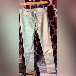 H&M Iridescent Super Skinny Super Low Waist Pants